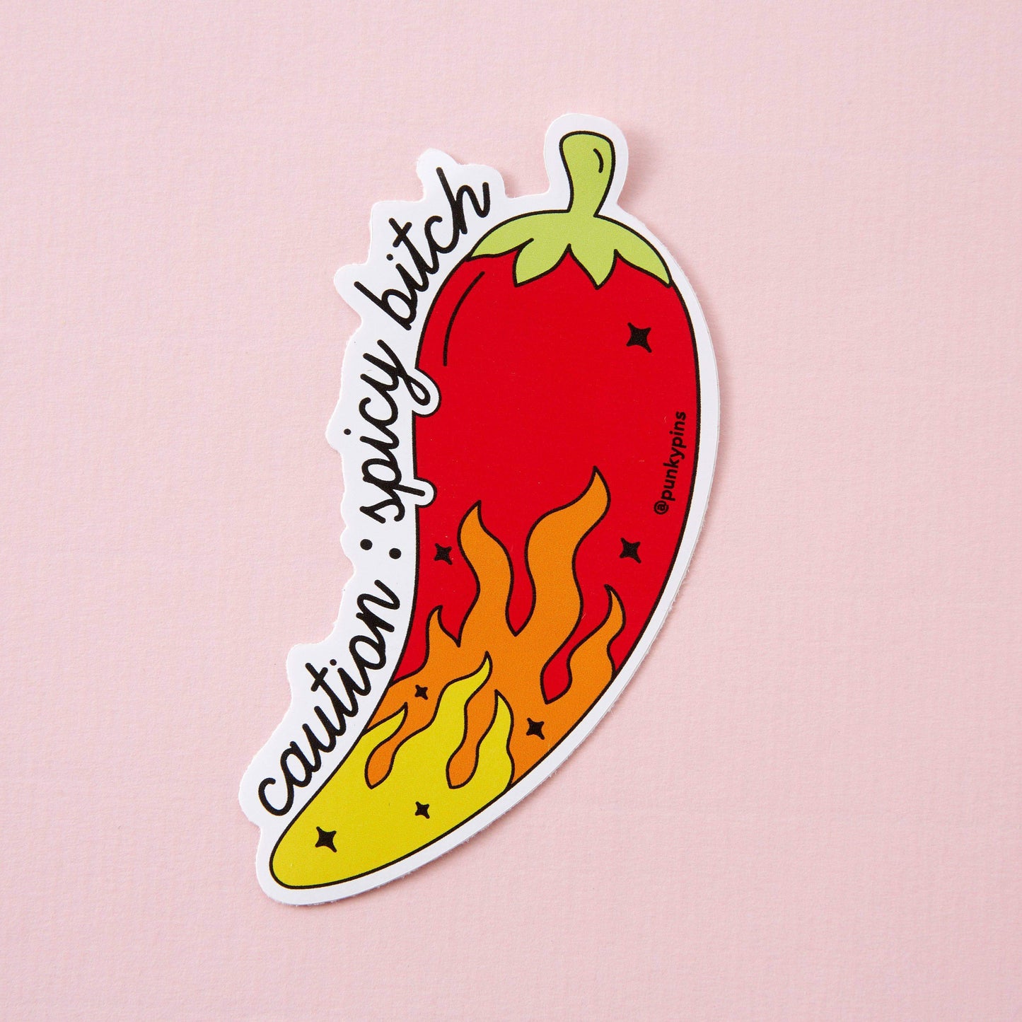 Punky Pins - Attention : Sticker en vinyle Spicy Bitch