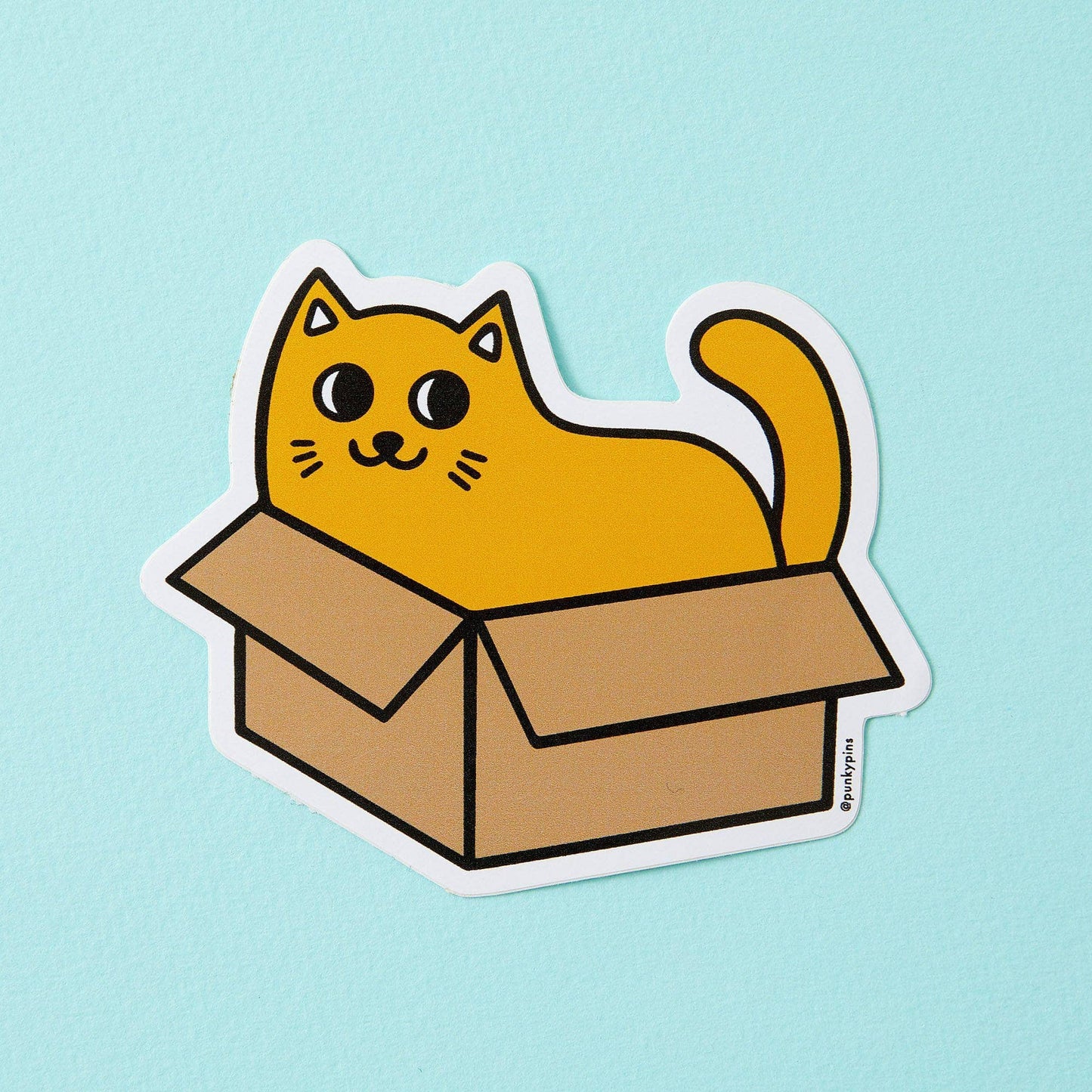 Punky Pins - Autocollant en vinyle souple Cat in a Box