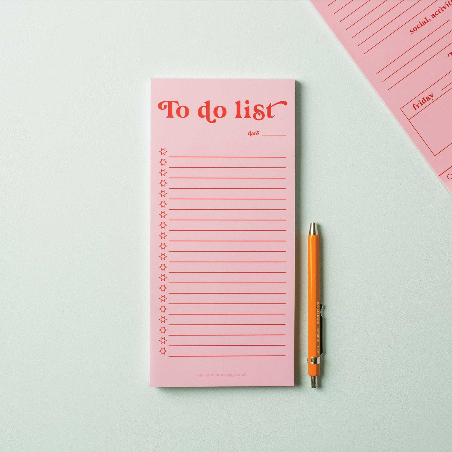 Good Tuesday (Once Upon a Tuesday) - Bloc de listes de choses à faire | Rose et rouge