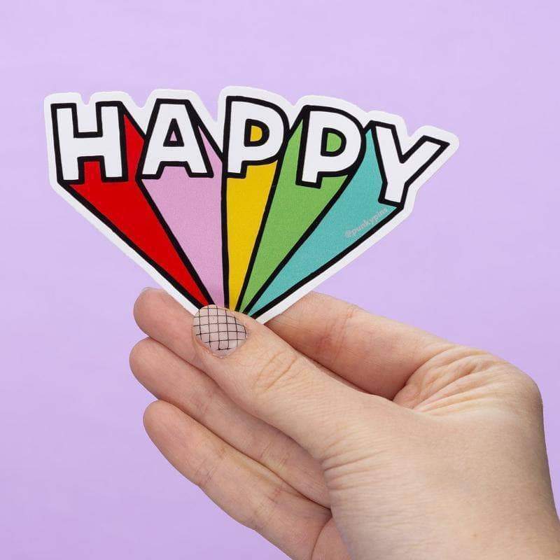 Punky Pins - Autocollant vinyle Happy Large