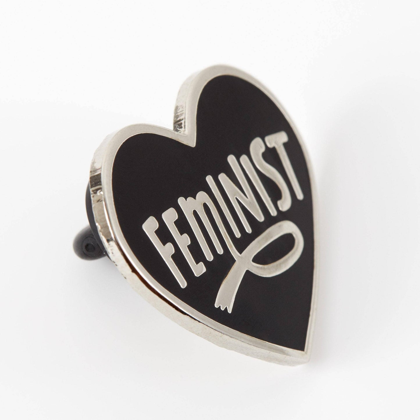Punky Pins - Épinglette en émail noir Feminist Heart - Édition limitée