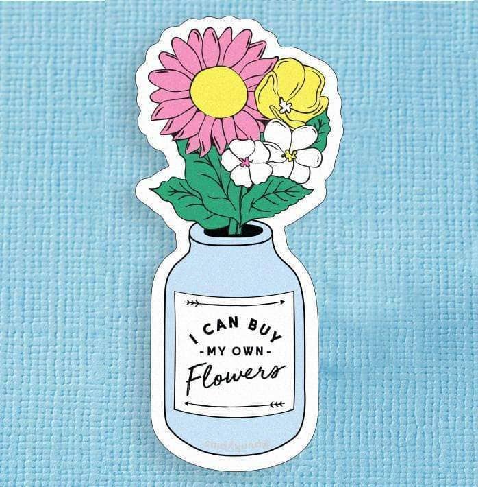 Punky Pins - Grand autocollant en vinyle I Can Buy My Own Flowers