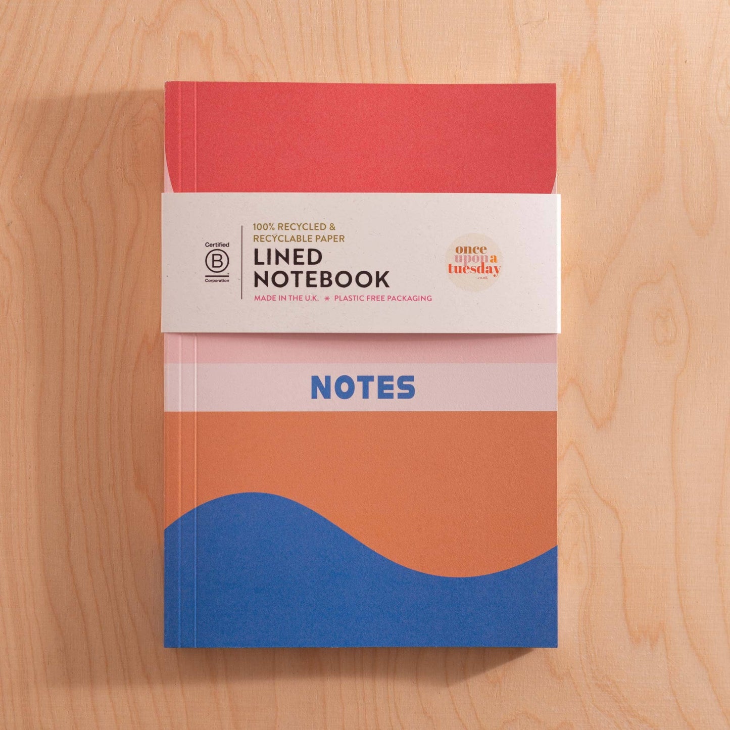 Good Tuesday (Once Upon a Tuesday) - Carnet plat format A5 | Géométrique cobalt et pêche | Linné