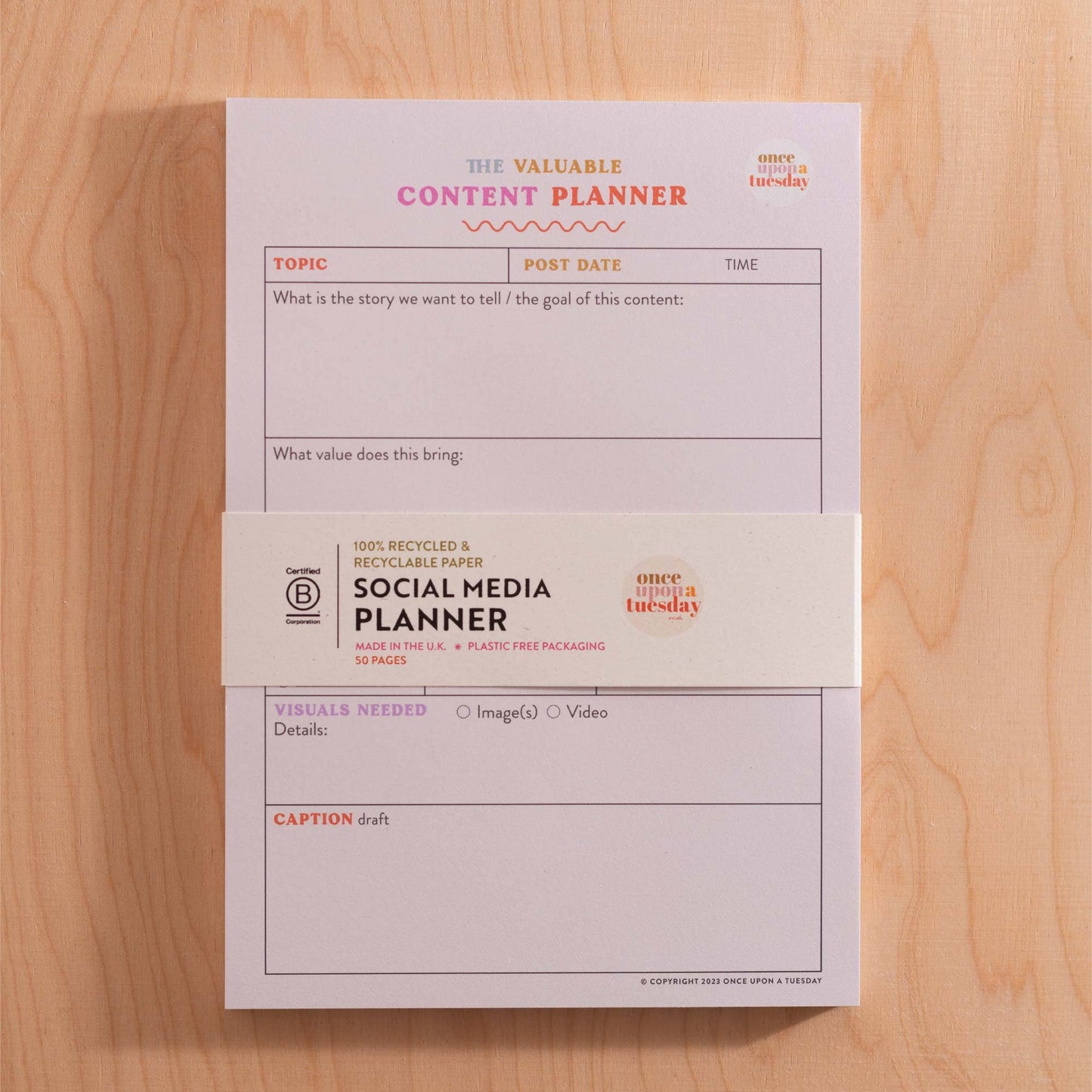 Good Tuesday (Once Upon a Tuesday) - Carnet de planification de contenu pour réseaux sociaux | A5 | Coloré