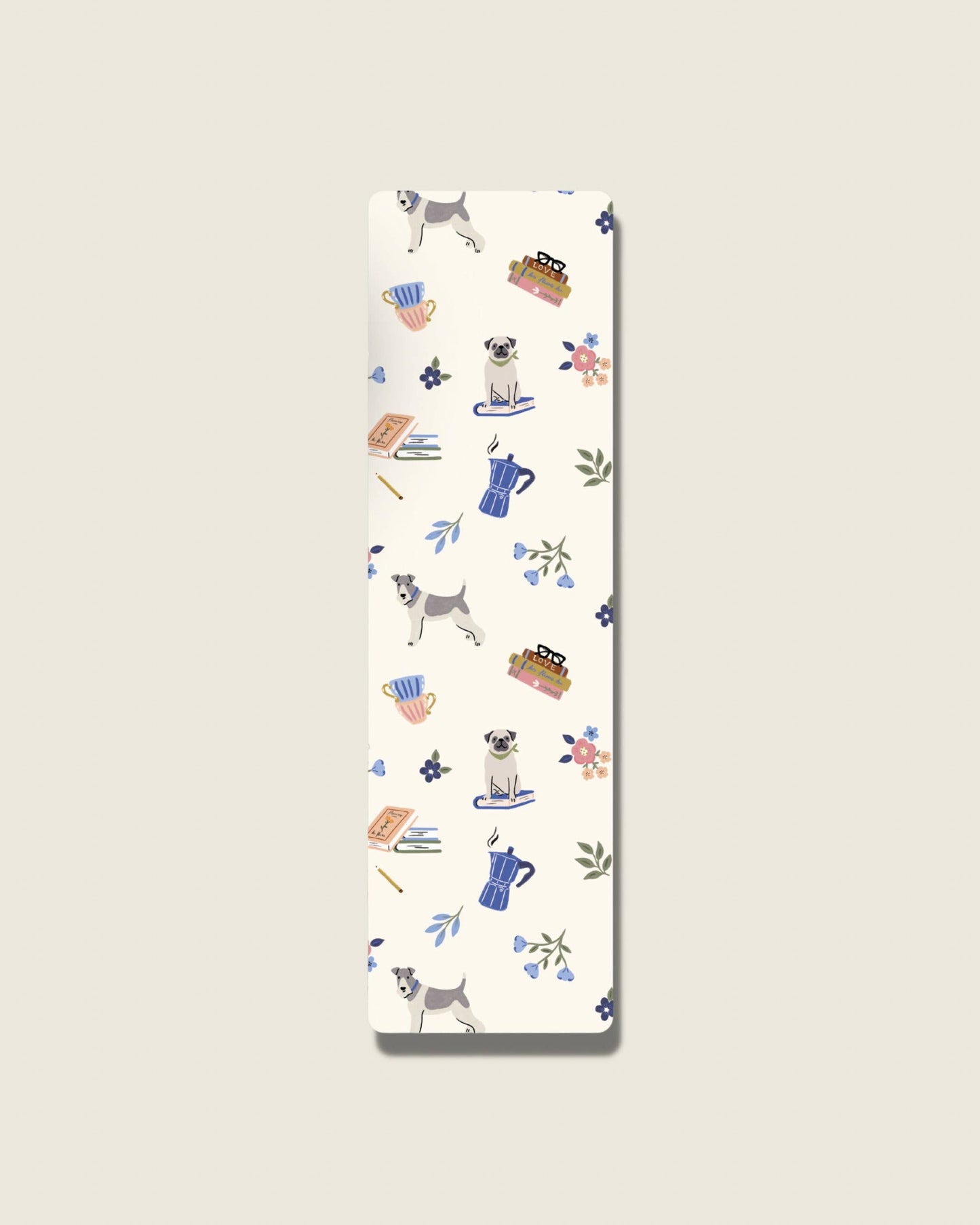 Zigzag Island - Marque-page avec feutrine Books, dogs and coffee