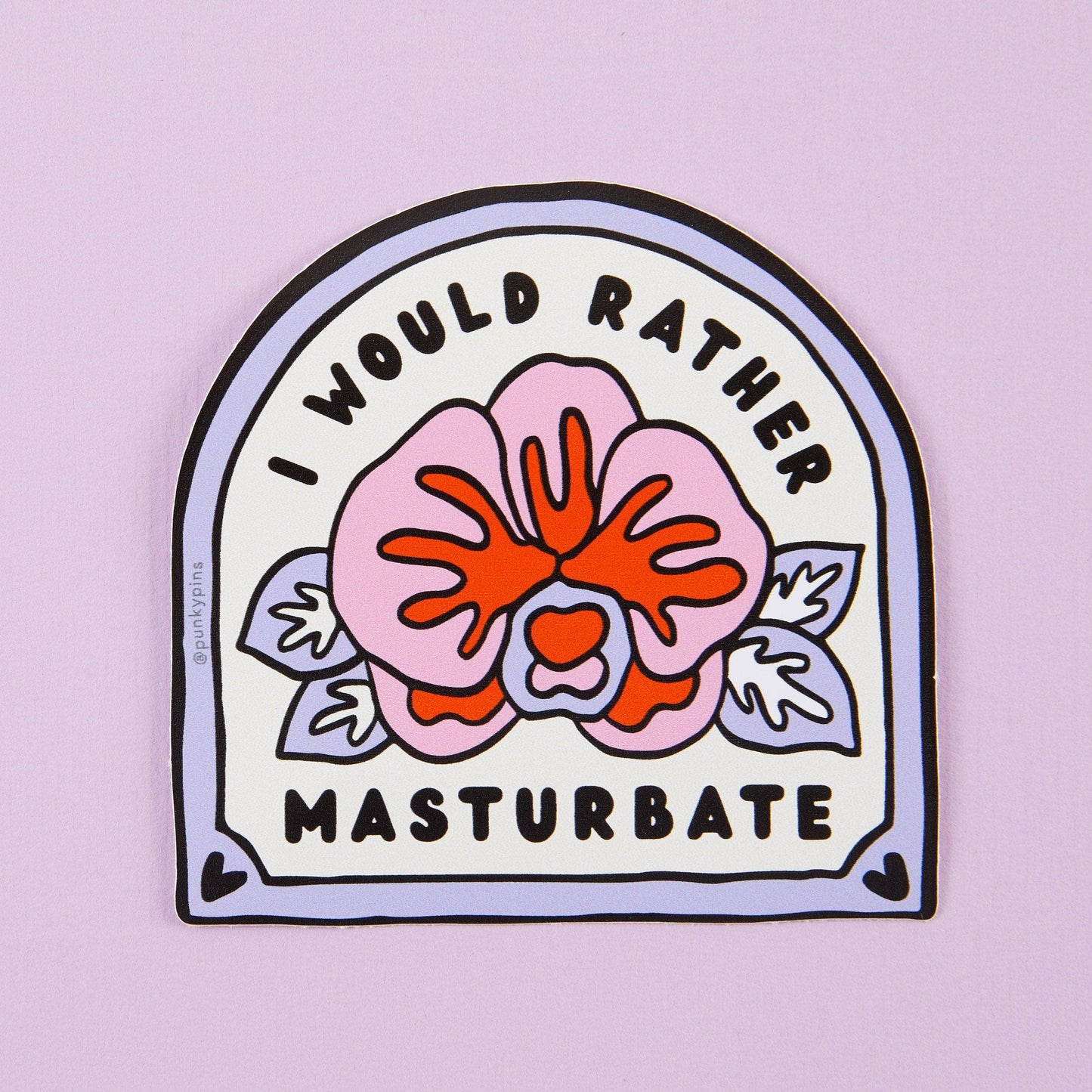 Punky Pins - Autocollant vinyle « Je préfère me masturber »