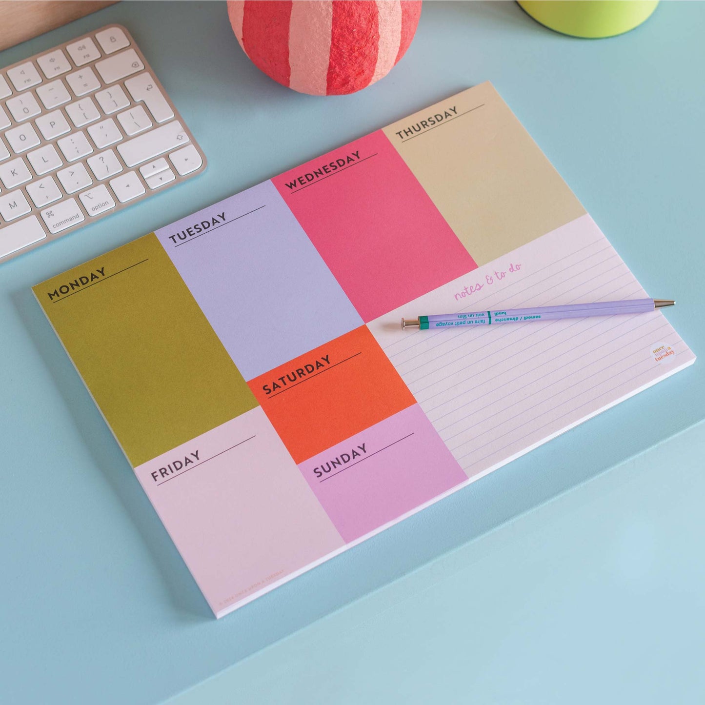 Good Tuesday (Once Upon a Tuesday) - Bloc-notes hebdomadaire A4 | Block My Life