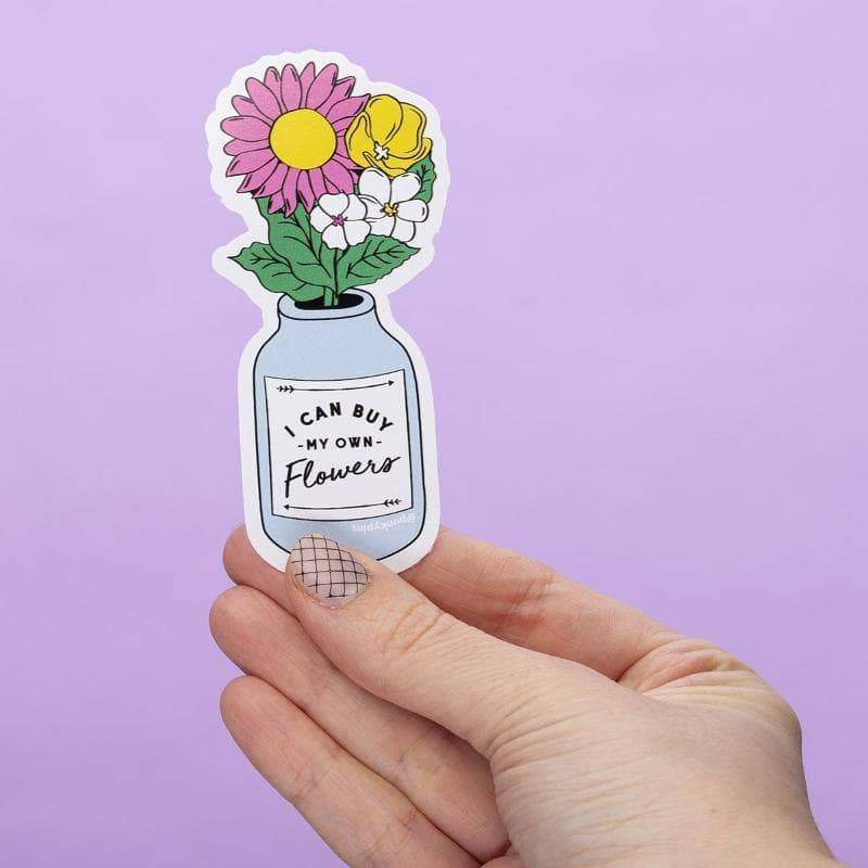 Punky Pins - Grand autocollant en vinyle I Can Buy My Own Flowers