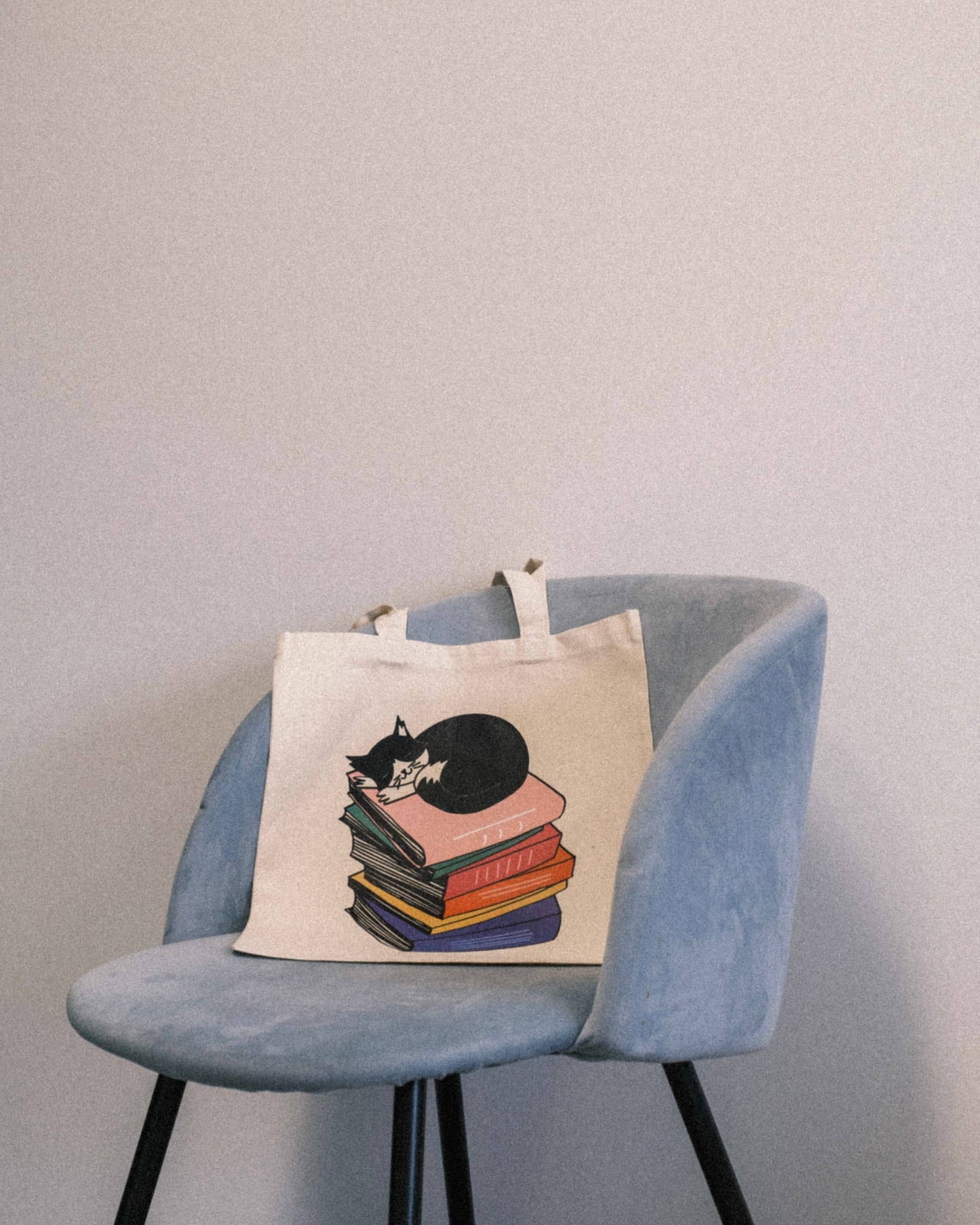 Zigzag Island - TOTE BAG EN COTON 220 GR BIO "CHAT QUI DORT"