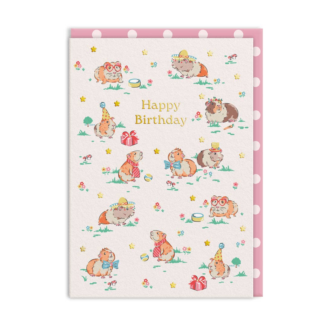 Carte de vœux pour fête de cochons d'Inde
