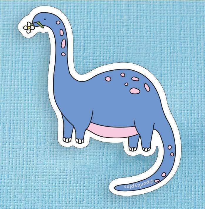 Punky Pins - Grand autocollant en vinyle bleu Apatosaurus Dinosaure