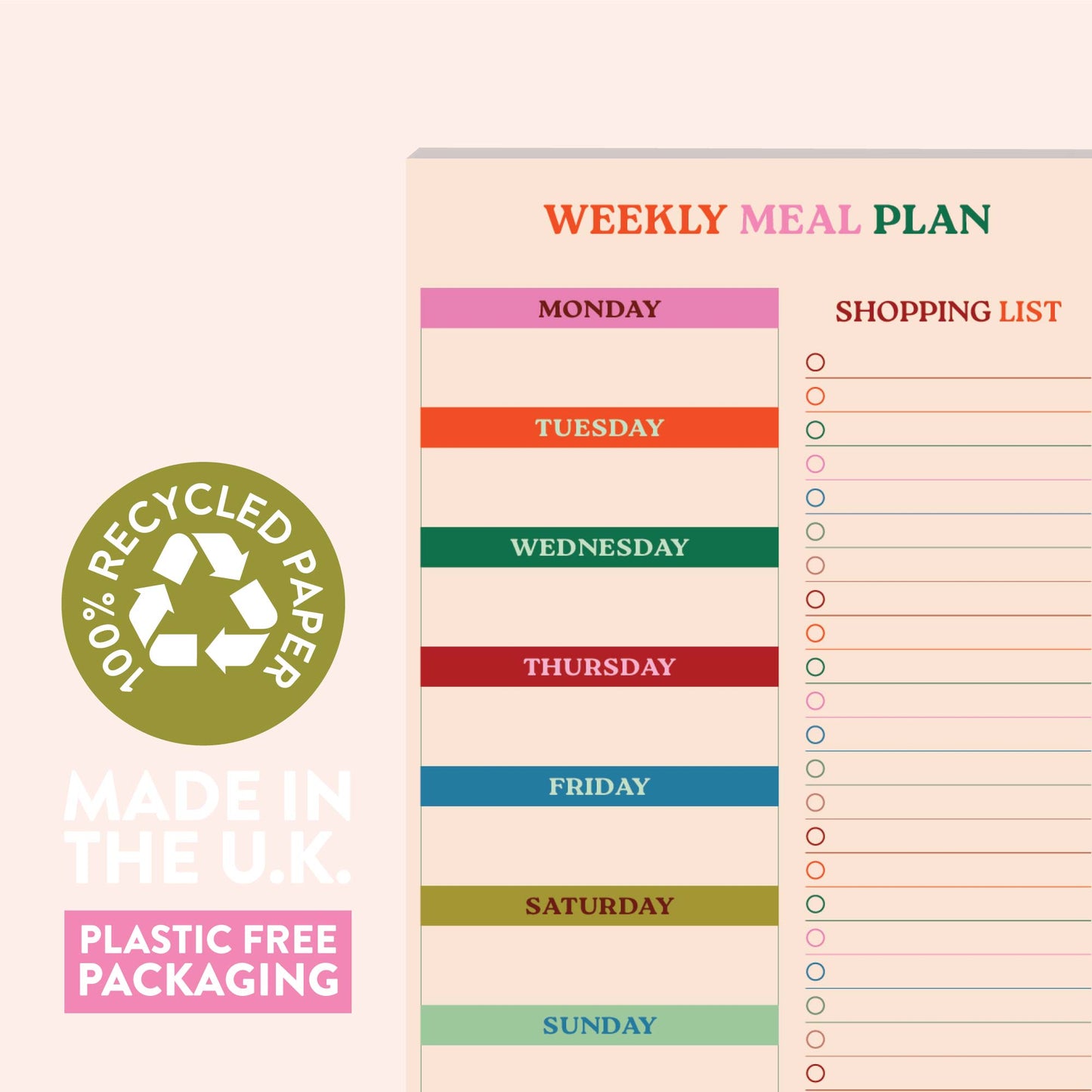Good Tuesday (Once Upon a Tuesday) - Planificateur de repas A5 & Liste de courses | Travaillez dur, soyez gentil