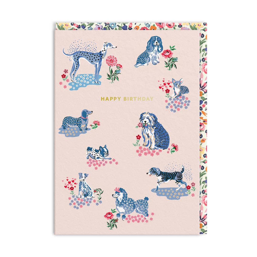 Carte de vœux Joyeux Anniversaire Puppy Fields Cath Kidston
