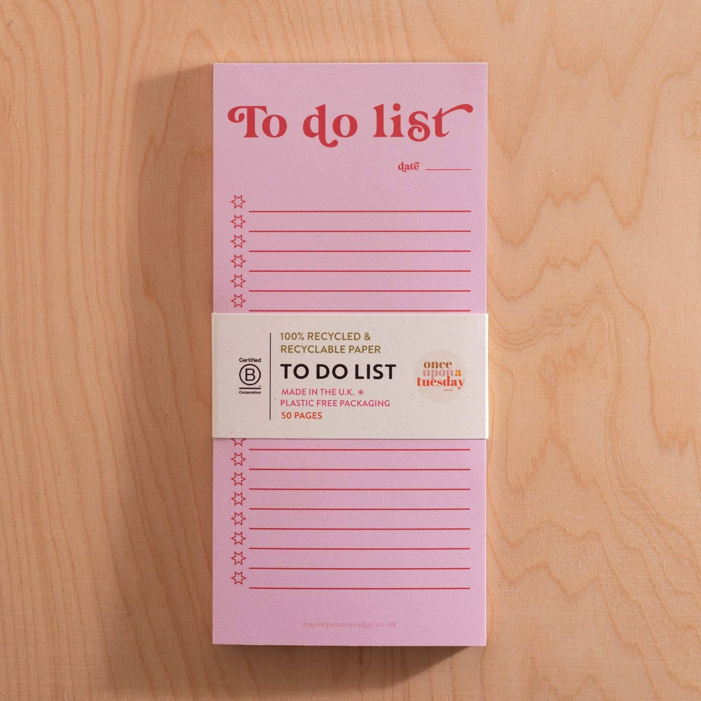Good Tuesday (Once Upon a Tuesday) - Bloc de listes de choses à faire | Rose et rouge