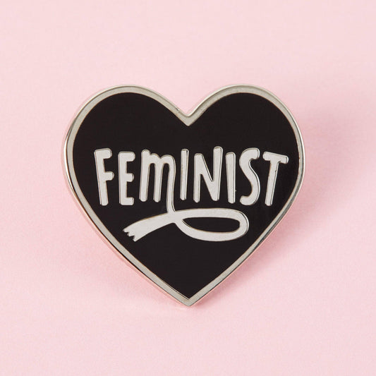 Punky Pins - Épinglette en émail noir Feminist Heart - Édition limitée