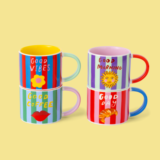 Eleanor Bowmer - Ensemble de 4 tasses à espresso Coffee Club