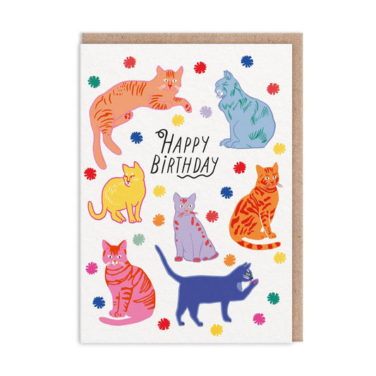 Carte d'anniversaire Chats Heureux