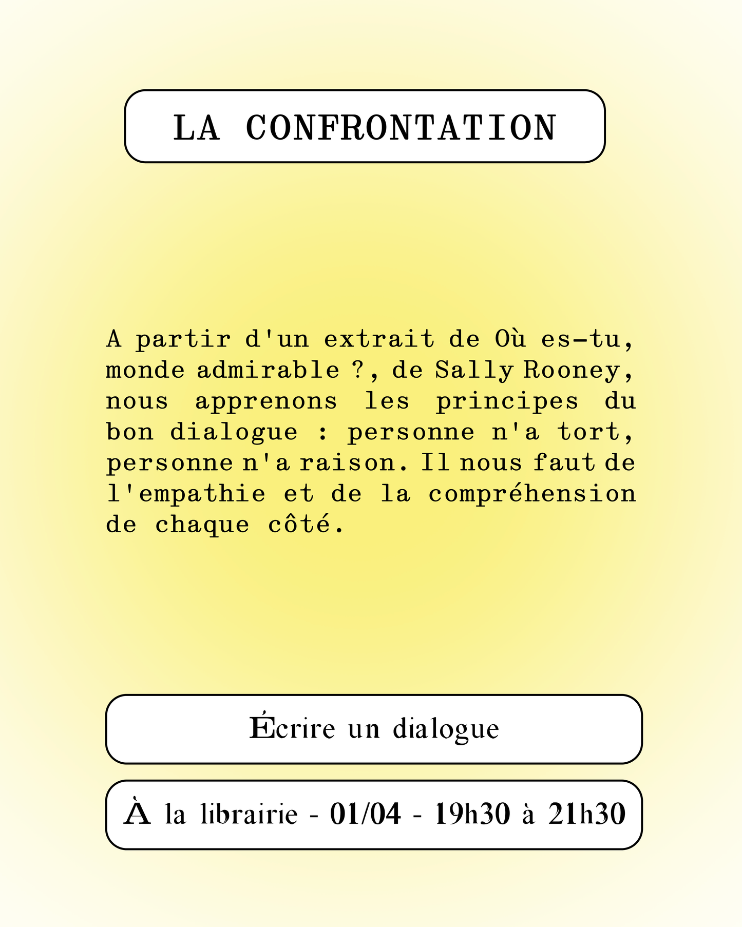Atelier d'écriture " La confrontation "