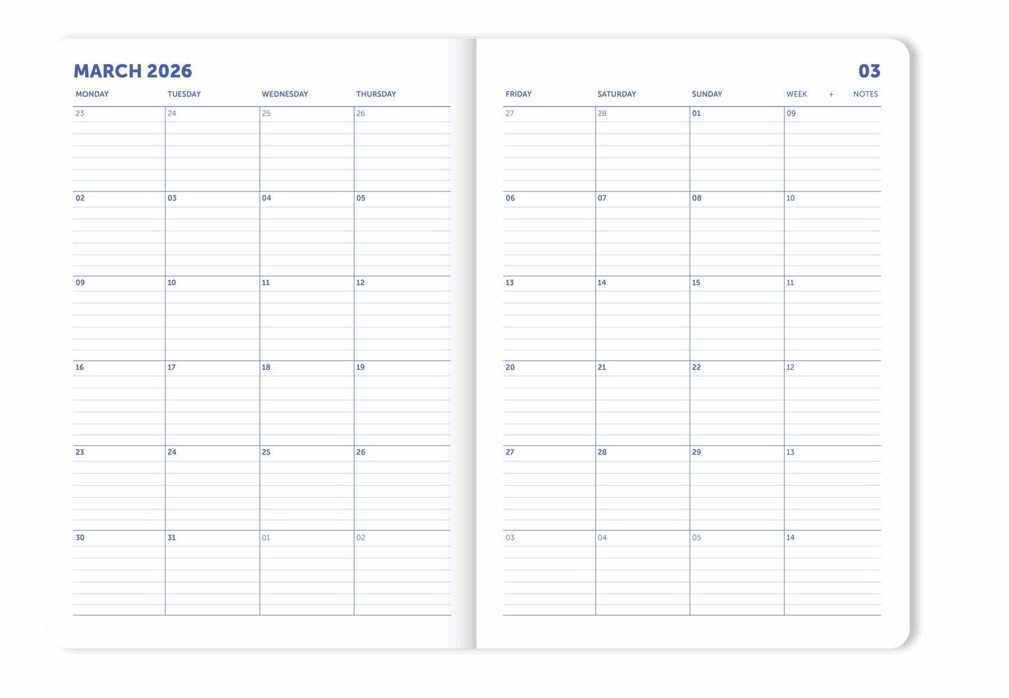 Journal agenda mensuel de 24 mois - A-stationery