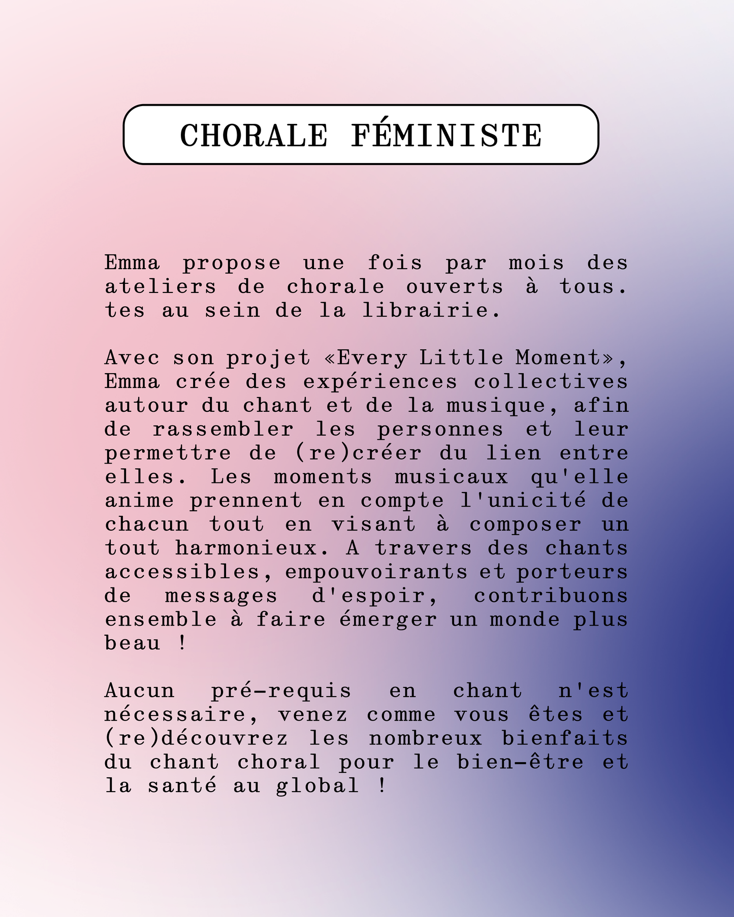 Chorale : Le courâge... à tout âge