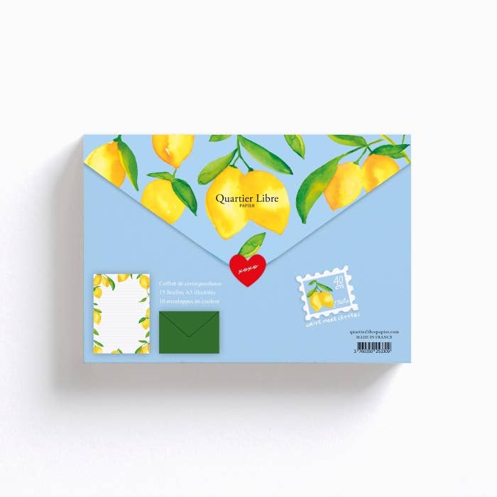 Quartier Libre Papier - Coffret de Papier à Lettre Citrons Quartier Libre