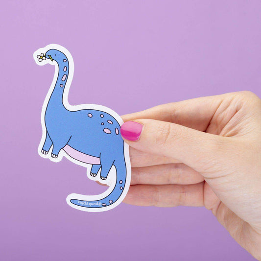 Punky Pins - Grand autocollant en vinyle bleu Apatosaurus Dinosaure