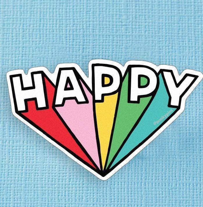 Punky Pins - Autocollant vinyle Happy Large