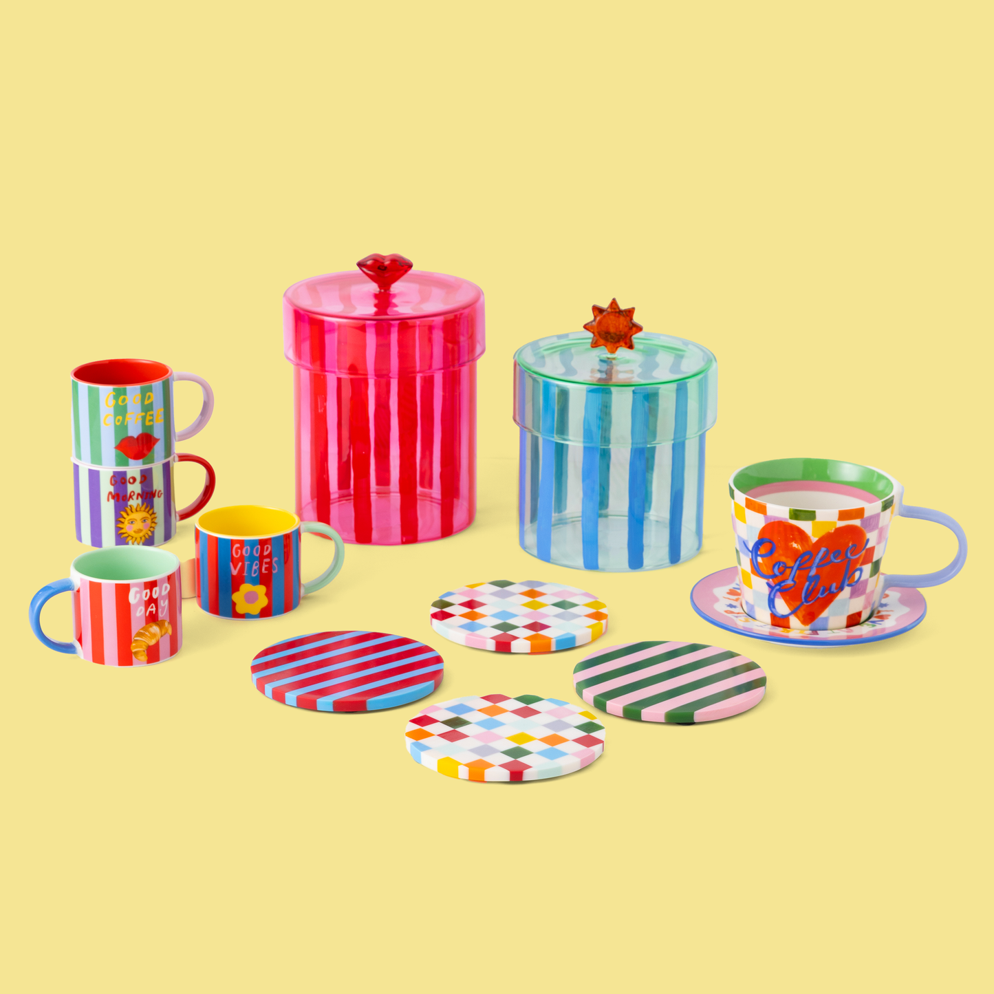 Eleanor Bowmer - Ensemble de 4 tasses à espresso Coffee Club