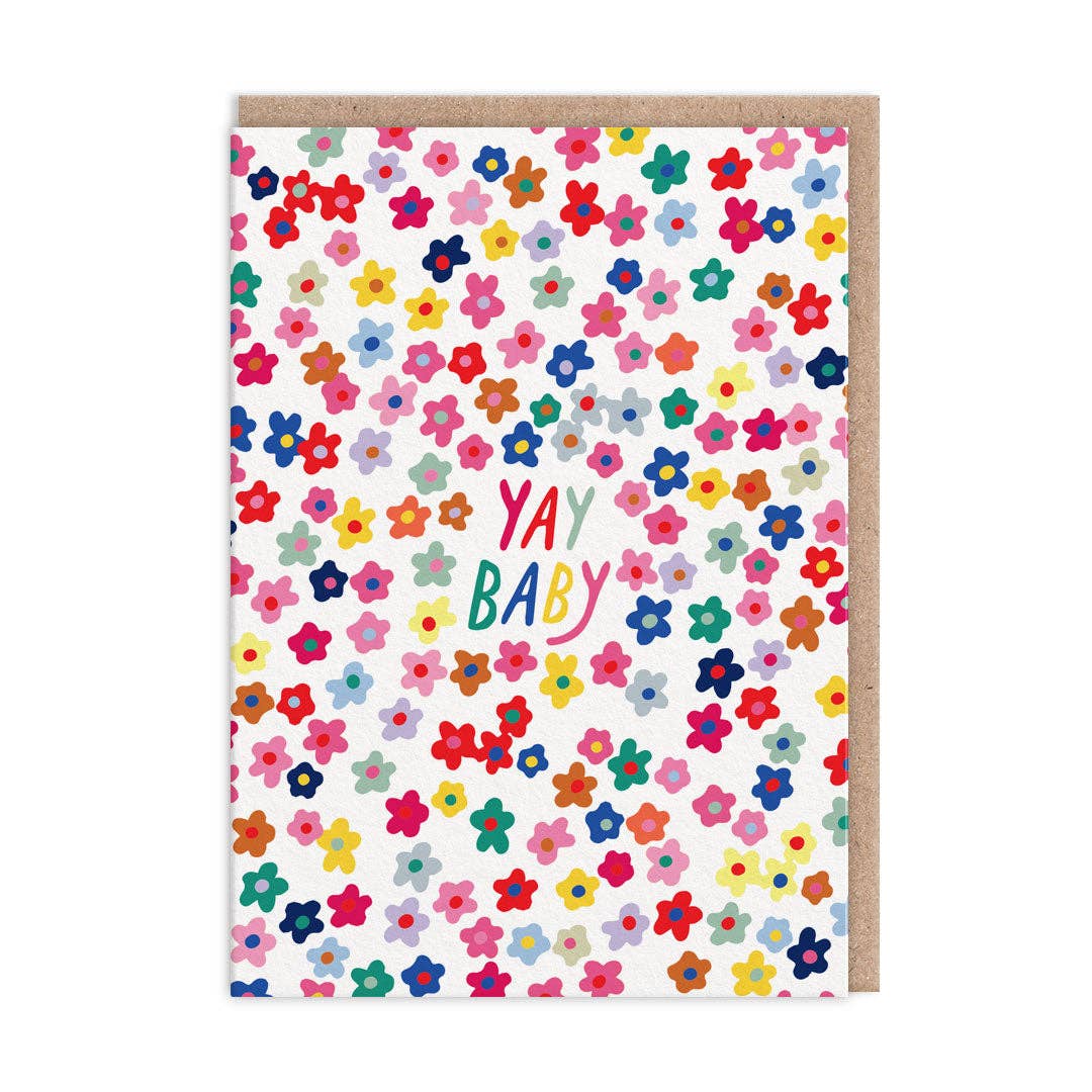 Hourra Bébé Fleurs Carte Nouveau-né